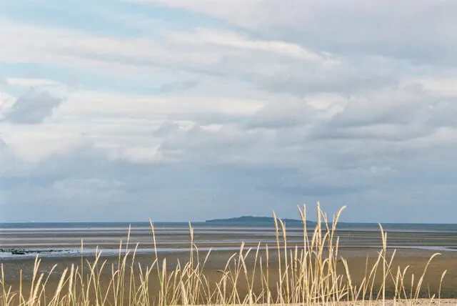 Cramond Beach Edinburgh with Cramon Island in the distance in the background