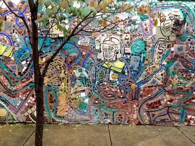 A large Isaiah Zagar mosaic