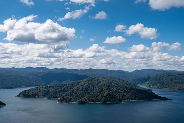Lake Waikaremoana from above