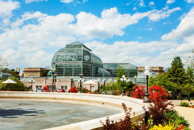 Glass domed greenhouse at the United States Botanic Garden