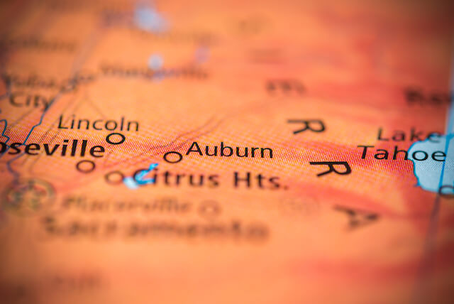Getting Around Auburn, California - map with 'Auburn' in focus