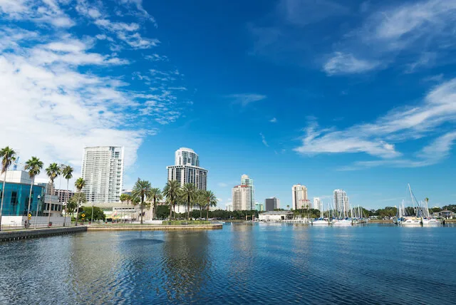 St Petersburg Florida cruise with skyline in the background