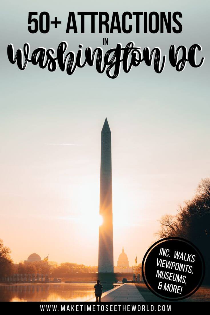 50+ Tourist Attractions in Washington DC pin image