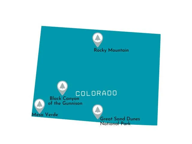 Colorado National Parks Map