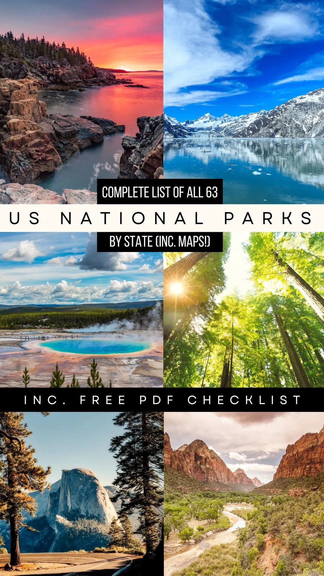 Complete List of US NATIONAL PARKS Pin Image