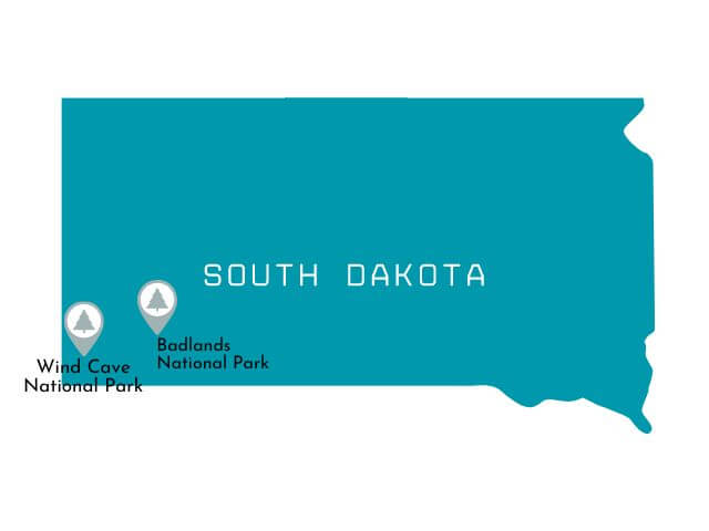 South Dakota National Parks Map