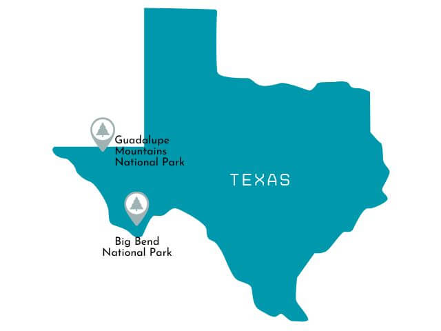 Texas National Parks Map