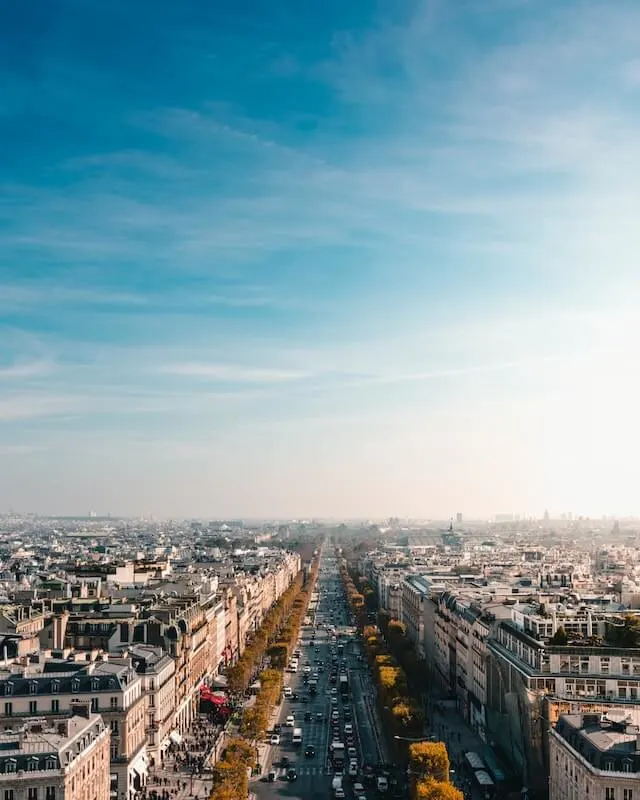 Champs Elysee from above, taken from the Arc de Triomphe