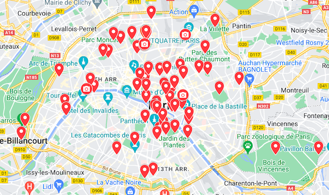 Hidden Gems in Paris Map