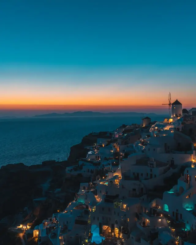 Sunset at Oia Santorini Greece