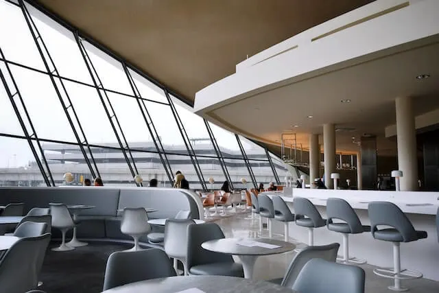 Airport Lounge, with large windows looking out onto the tarmac