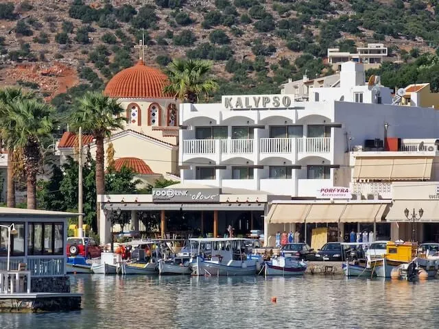 Small fishing port area of Elounda Crete