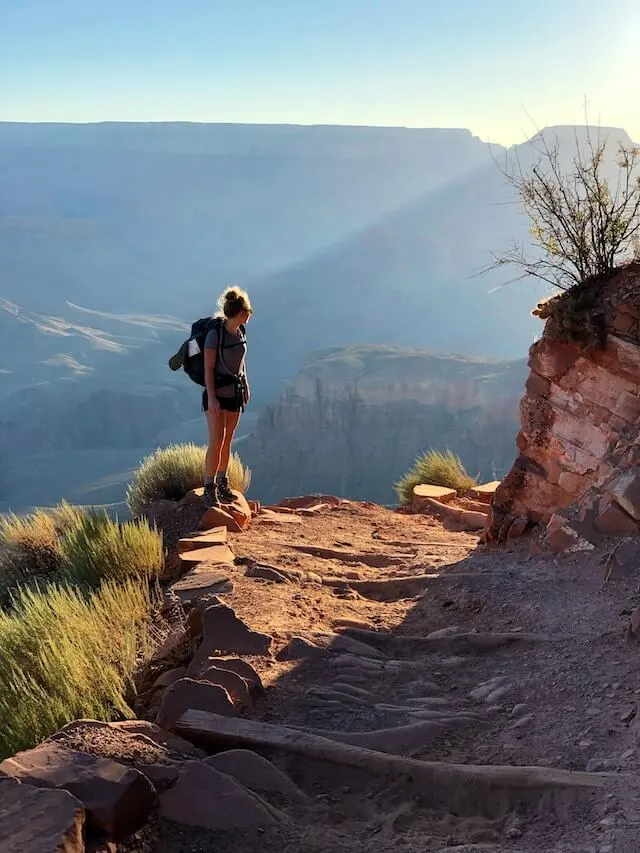 Woman Hiking through the Grand Canyon Arizona